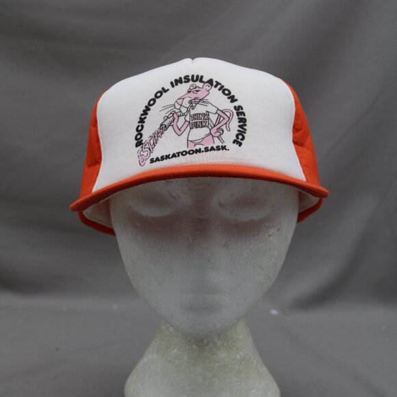 Vintage Hat / Cap - Rockwool Insulation Pink Panther Graphic - Adult Snapback - Picture 1 of 8